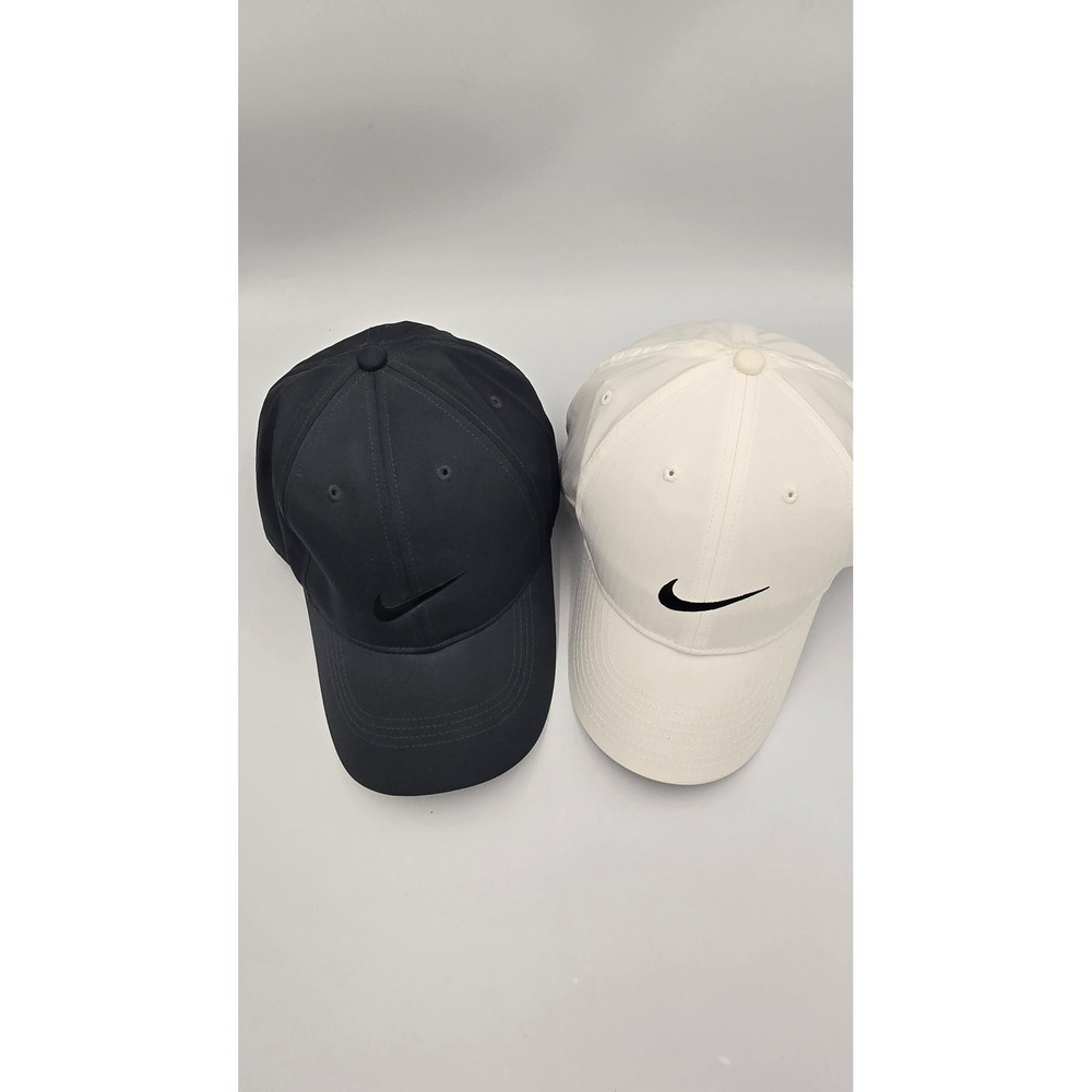 Nike Mens Dri-FIT Hat Bundle Legacy91 White & Heritage86 Black Adjustable Caps